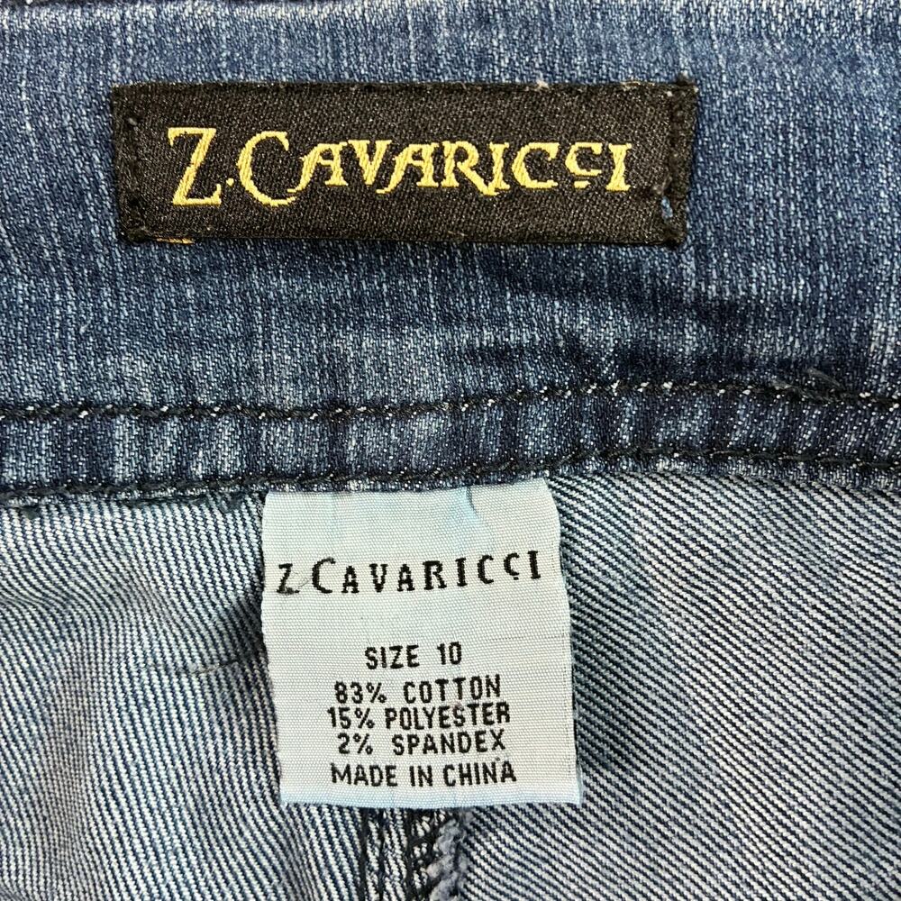 Z Cavaricci Womens Size 10 Bootcut Jeans Blue Stretch Cuffed Hem Y2K - Picture 3 of 10